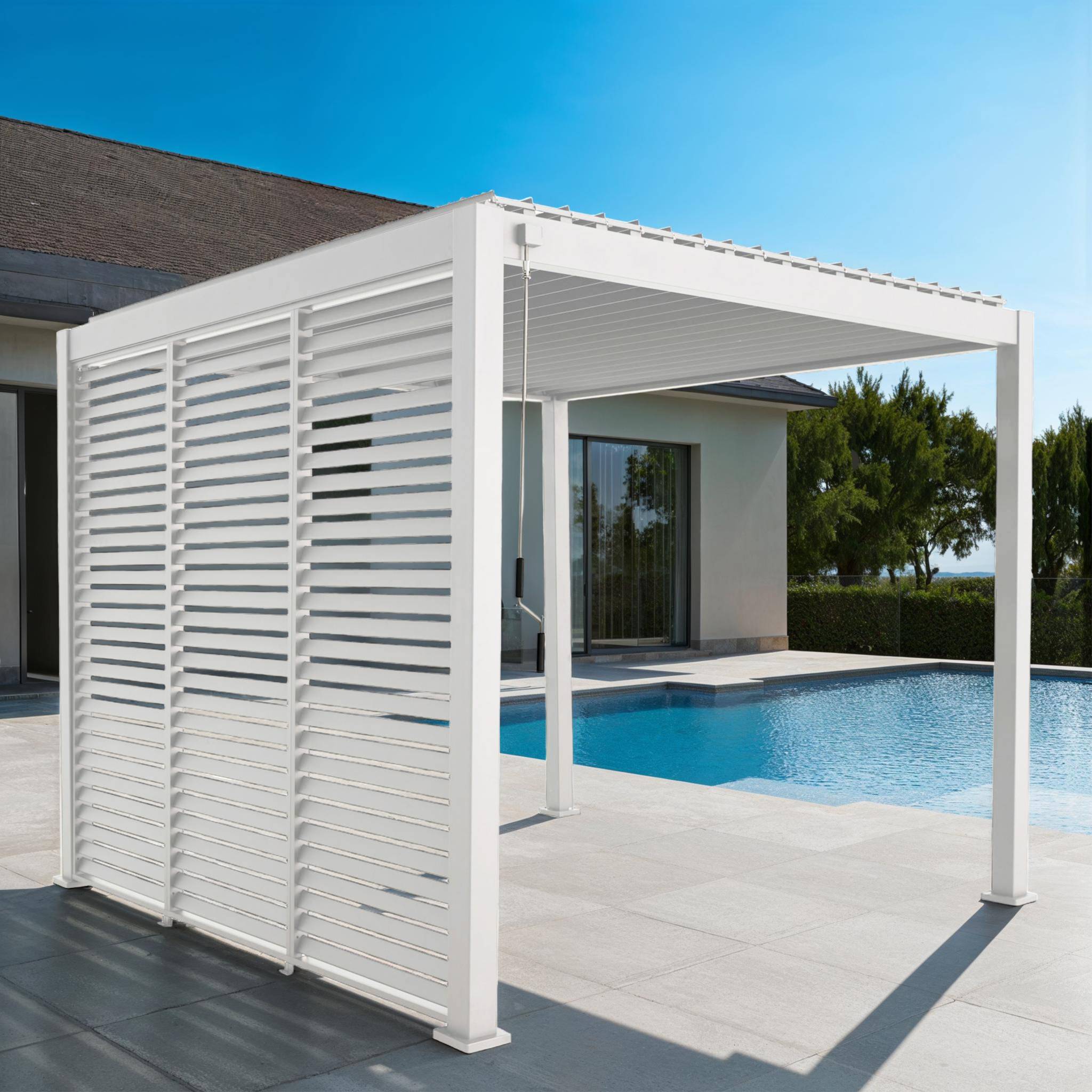Pergola bioclimatica 3x3m in alluminio con lamelle orientabili v2 + 3