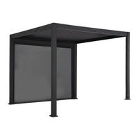 Pergola bioclimatica 3x3m in alluminio v2 + tenda 3x3m, antracite