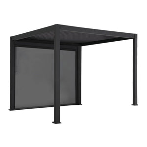 Pergola bioclimatica 3x3m in alluminio v2 + tenda 3x3m, antracite