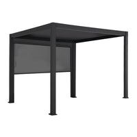 Pergola bioclimatica 3x3m in alluminio v2 + tenda 3x3m, antracite