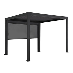 Pergola bioclimatica 3x3m in alluminio v2 + tenda 3x3m, antracite