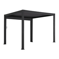 Pergola bioclimatica 3x3m in alluminio v2 + tenda 3x3m, antracite