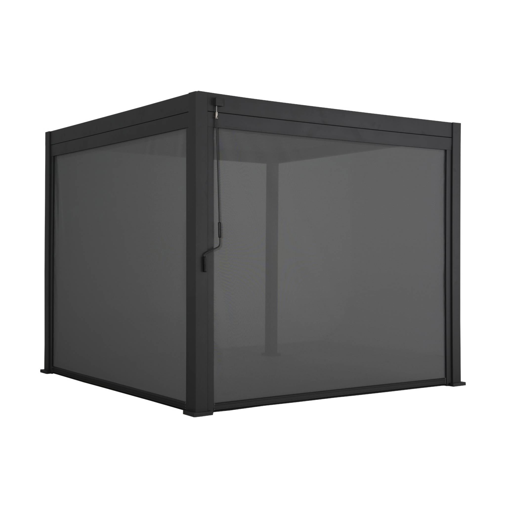 Pergola bioclimatica 3x3m in alluminio v2 + 2 tende da 3m, antracite