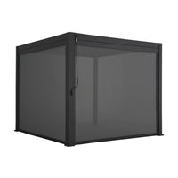 Pergola bioclimatica 3x3m in alluminio v2 + 2 tende da 3m, antracite