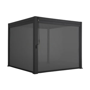 Pergola bioclimatica 3x3m in alluminio v2 + 2 tende da 3m, antracite