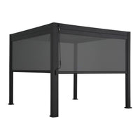 Pergola bioclimatica 3x3m in alluminio v2 + 2 tende da 3m, antracite