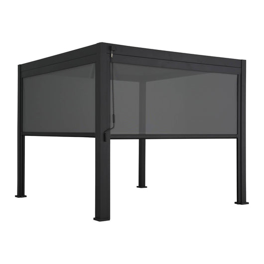 Pergola bioclimatica 3x3m in alluminio v2 + 2 tende da 3m, antracite