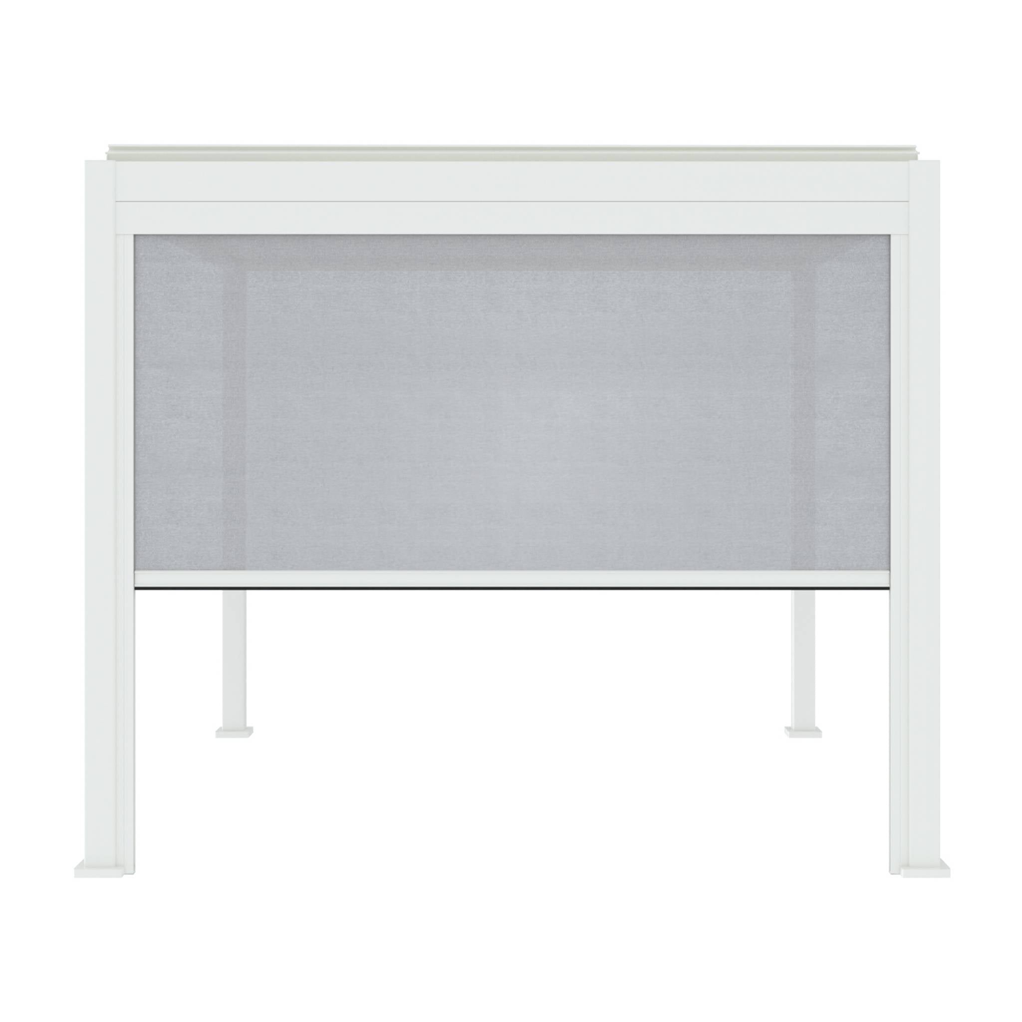 Pergola bioclimatica 3x3m in alluminio v2 + tenda 3x3m, bianco