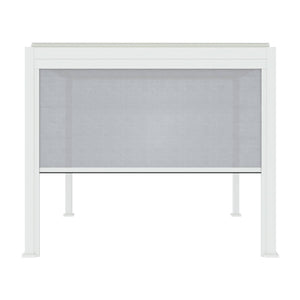 Pergola bioclimatica 3x3m in alluminio v2 + tenda 3x3m, bianco