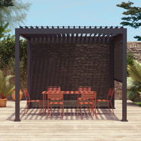 Pergola bioclimatica 3x3m in alluminio v2 + 2 tende da 3m, antracite