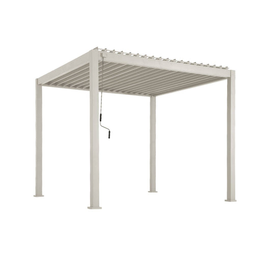 Pergola bioclimatica 3x3m in alluminio con lamelle orientabili, beige