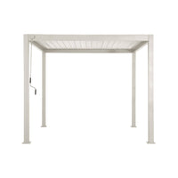 Pergola bioclimatica 3x3m in alluminio con lamelle orientabili, beige