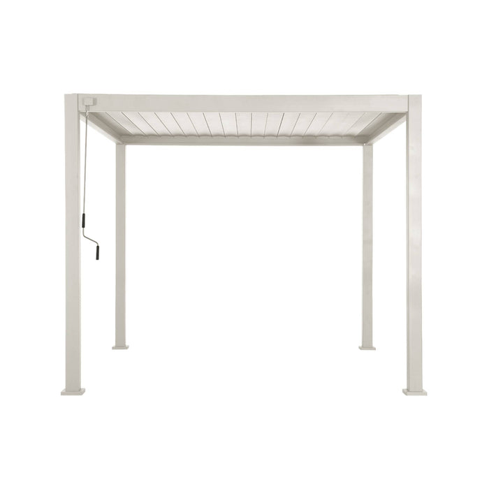 Pergola bioclimatica 3x3m in alluminio con lamelle orientabili, beige
