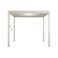 Pergola bioclimatica 3x3m in alluminio con lamelle orientabili, beige