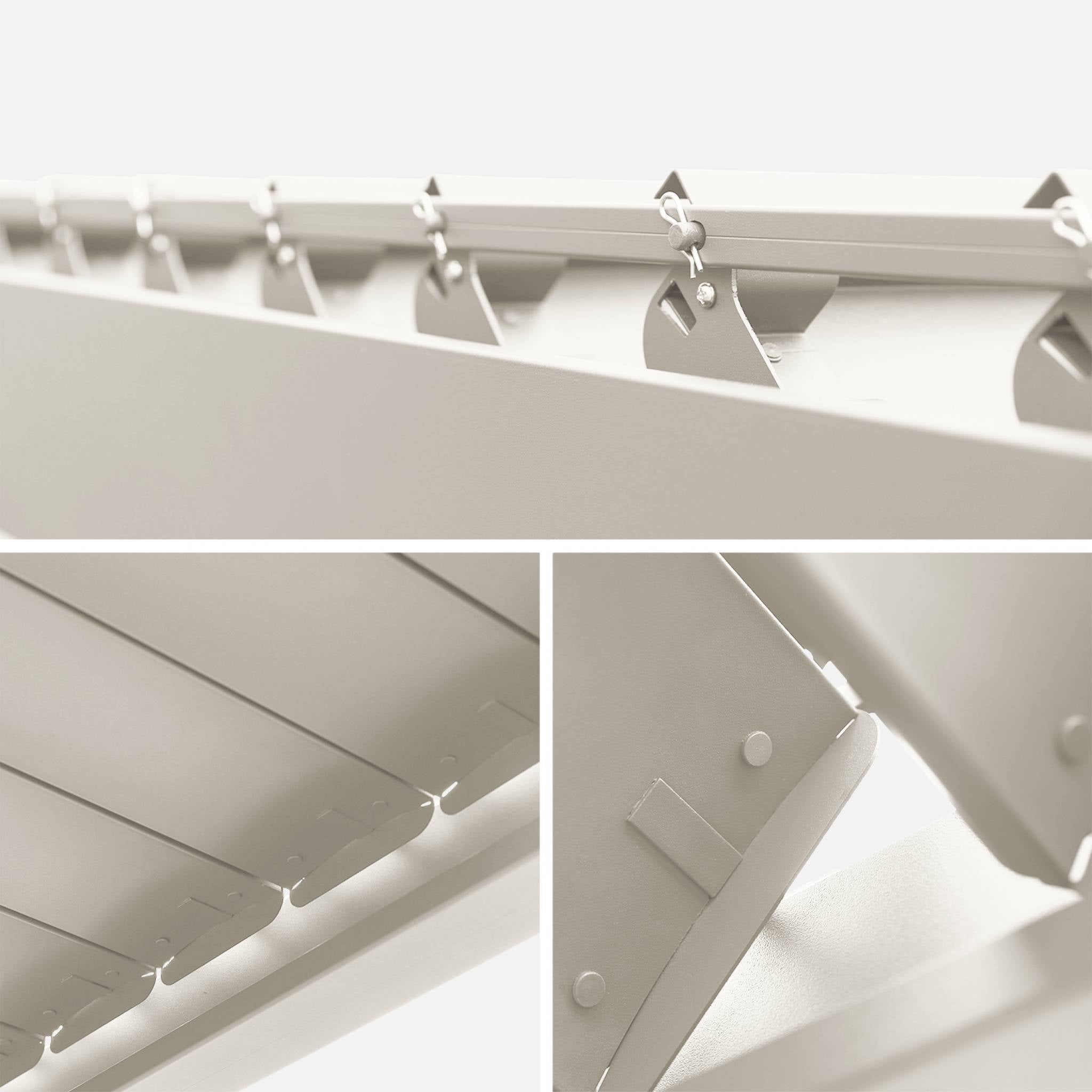 Pergola bioclimatica 3x3m in alluminio con lamelle orientabili, beige