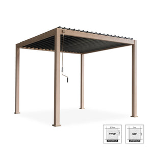 Pergola bioclimatica in alluminio con lamelle orientabili 3x3m v2