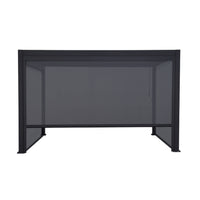 Pergola bioclimatica 3x4m in alluminio + 2 tende da 3m + 1 tenda da 4m