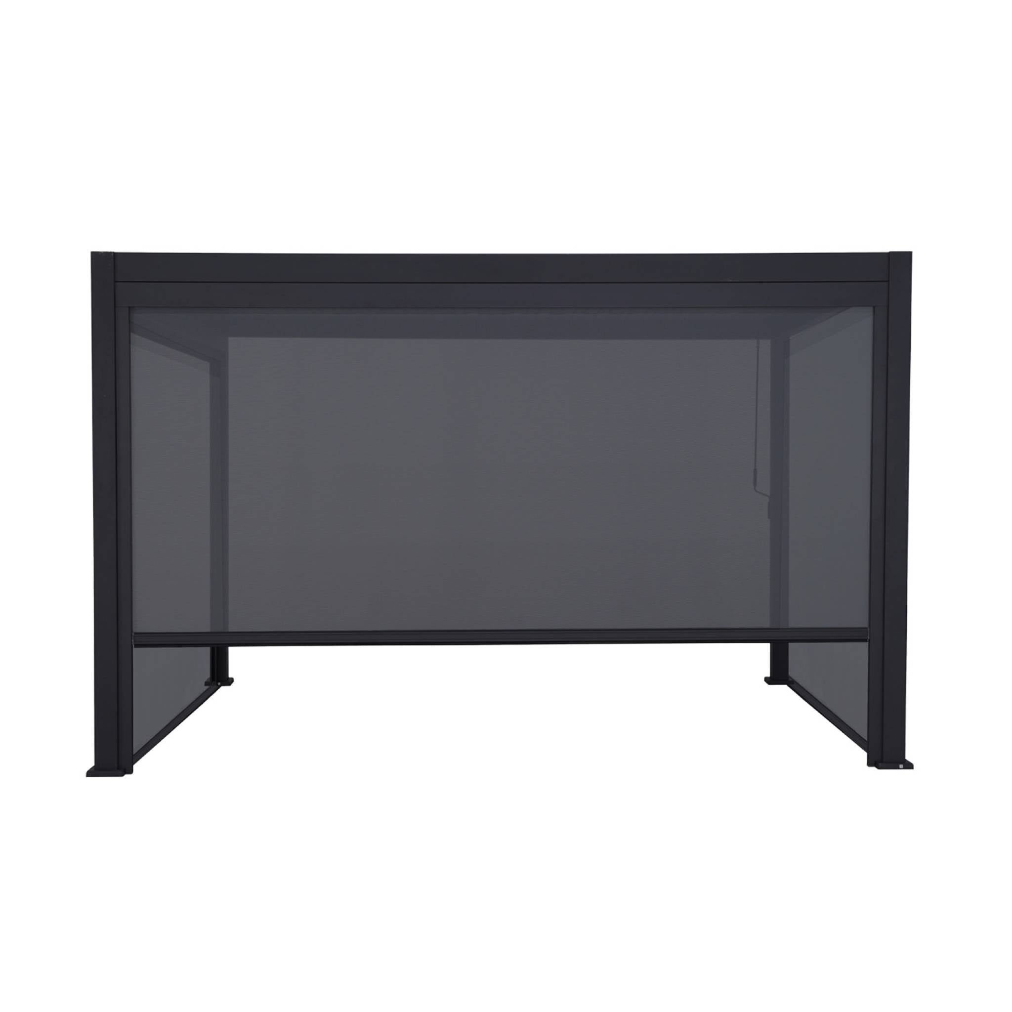 Pergola bioclimatica 3x4m in alluminio + 2 tende da 3m + 1 tenda da 4m