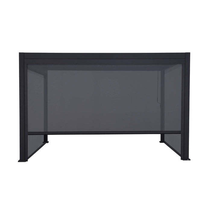 Pergola bioclimatica 3x4m in alluminio + 2 tende da 3m + 1 tenda da 4m