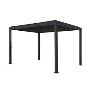 Pergola bioclimatica 3x4m in alluminio + 2 tende da 3m + 1 tenda da 4m