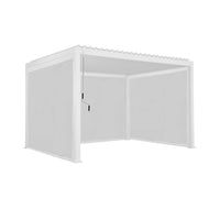 Pergola bioclimatica 3x4m in alluminio + 2 tende da 3m + 1 tenda da 4m