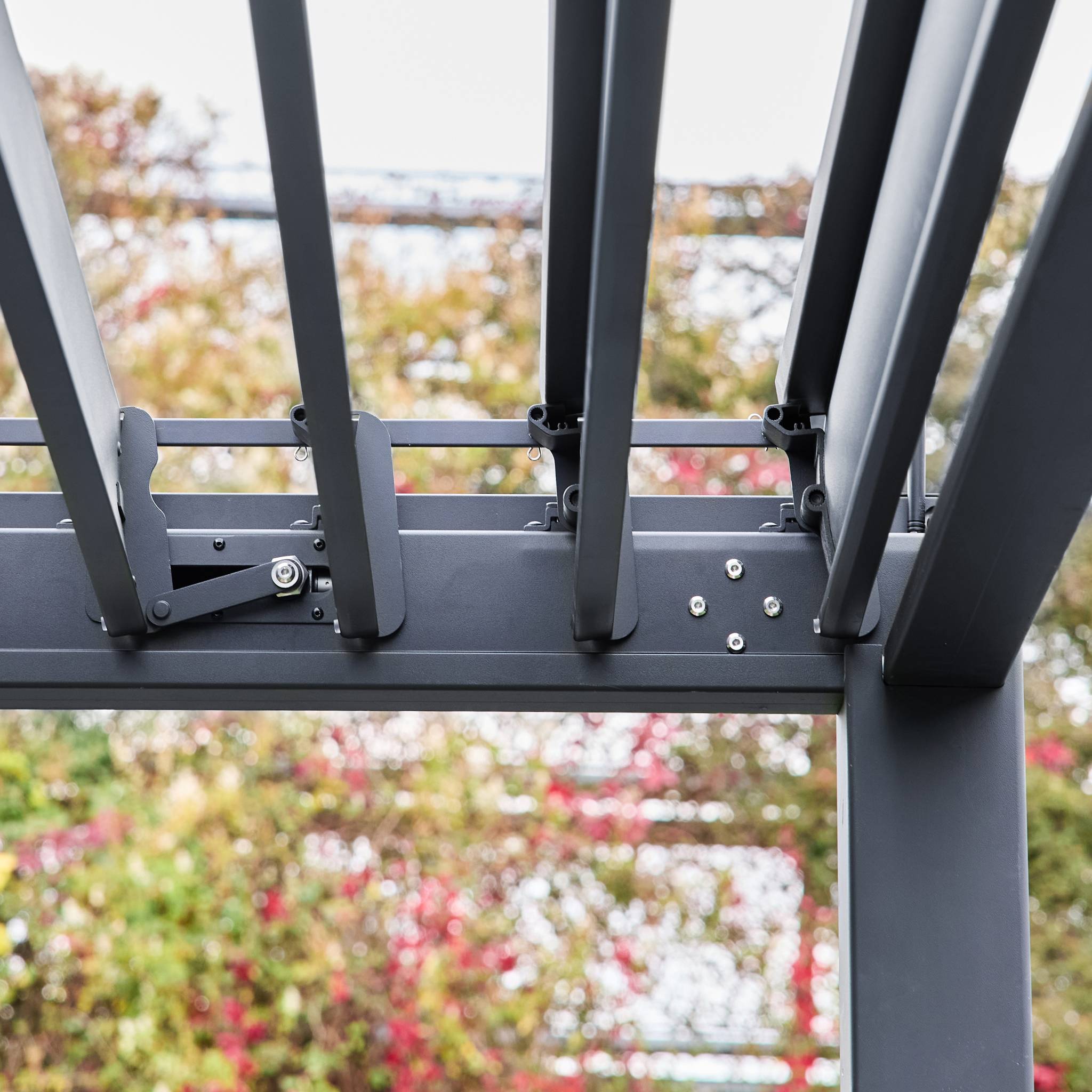 Pergola bioclimatica 3x4m in alluminio, lamelle orientabili, antracite