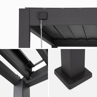 Pergola bioclimatica 3x4m in alluminio a lamelle orientabili,