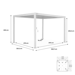 Pergola bioclimatica 3x4m in alluminio, lamelle orientabili, antracite