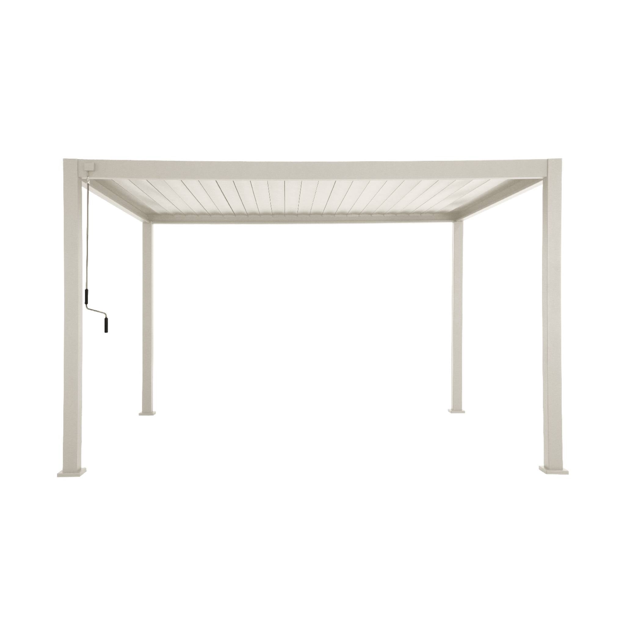 Pergola bioclimatica 3x4m in alluminio a lamelle orientabili, beige
