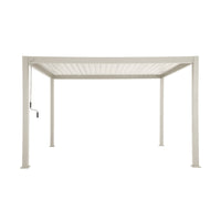 Pergola bioclimatica 3x4m in alluminio a lamelle orientabili, beige