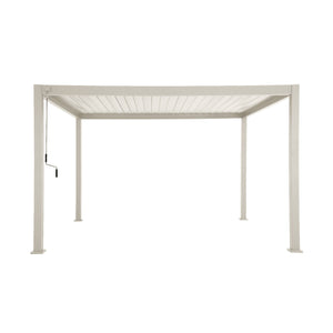 Pergola bioclimatica 3x4m in alluminio a lamelle orientabili, beige