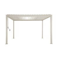 Pergola bioclimatica 3x4m in alluminio a lamelle orientabili, beige