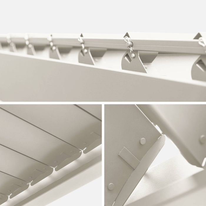 Pergola bioclimatica 3x4m in alluminio a lamelle orientabili, beige