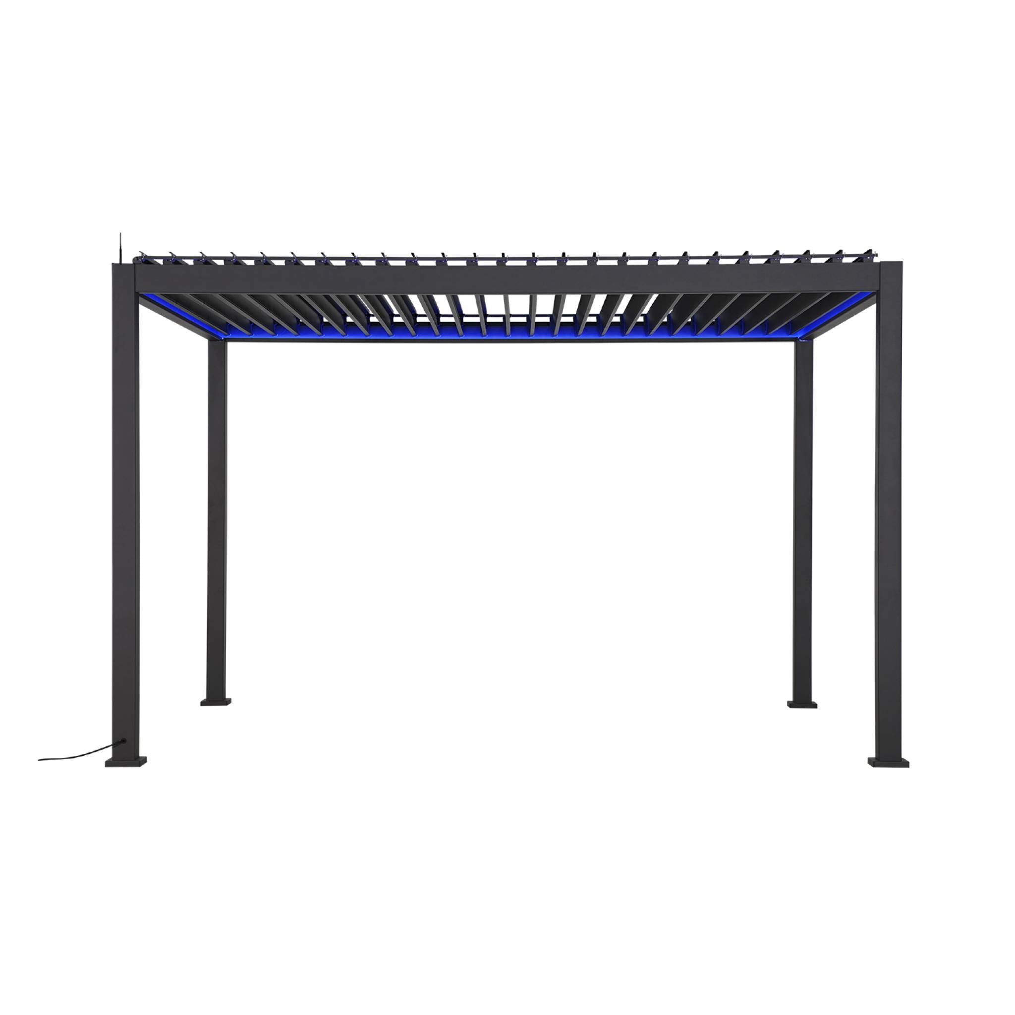Pergola 3x4m elettrica in alluminio con illuminazione a led, antracite