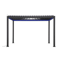 Pergola 3x4m elettrica in alluminio con illuminazione a led, antracite