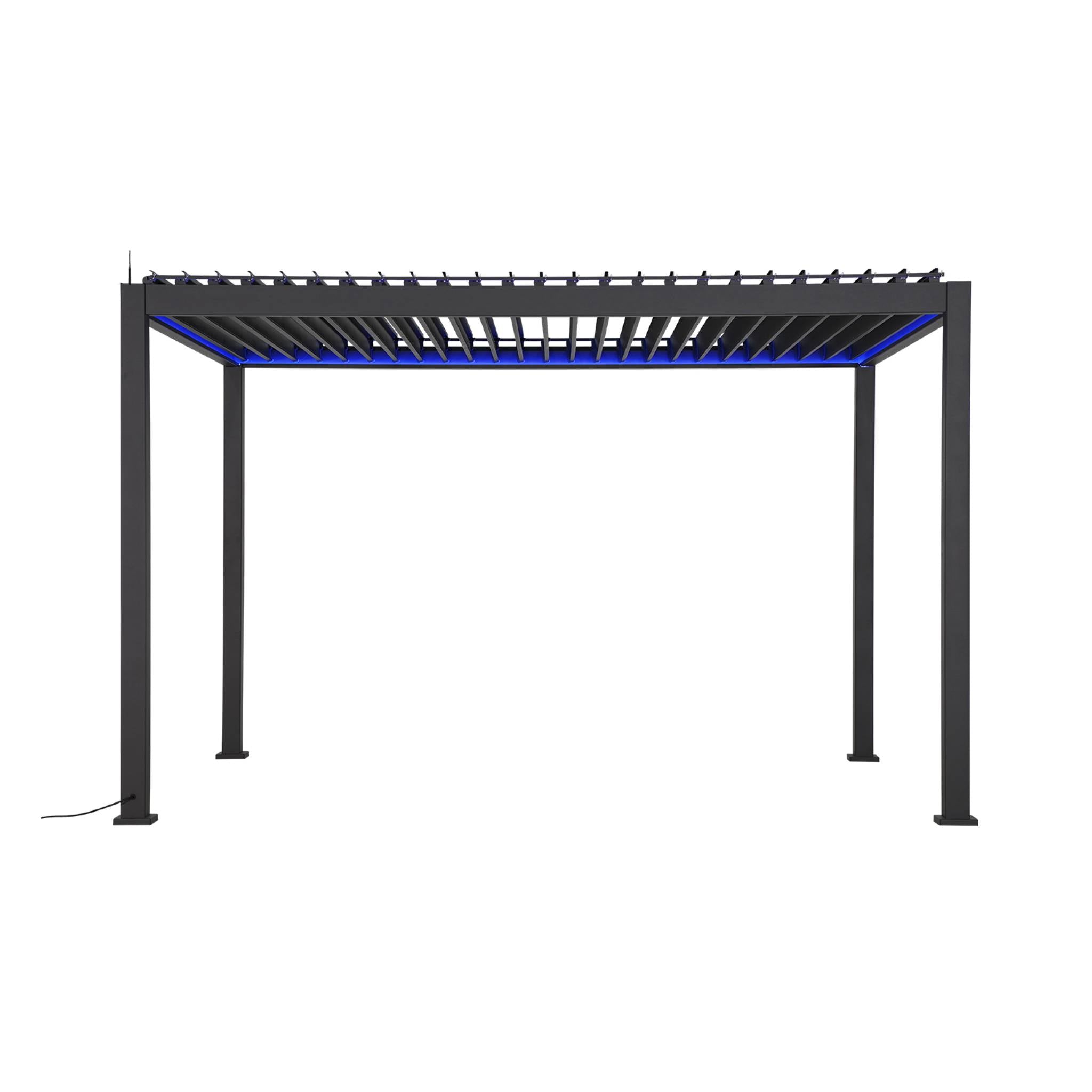 Pergola 3x4m elettrica in alluminio led + tende 4m, antracite