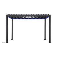 Pergola 3x4m elettrica in alluminio led + tende 4m, antracite