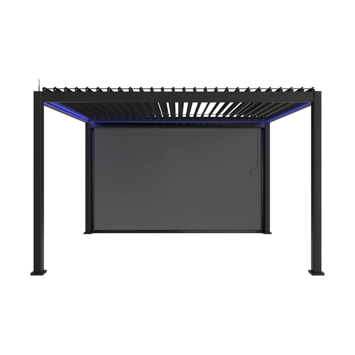 Pergola 3x4m elettrica in alluminio led + tende 4m, antracite