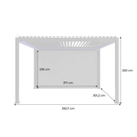 Pergola 3x4m elettrica in alluminio led + tende 4m, antracite