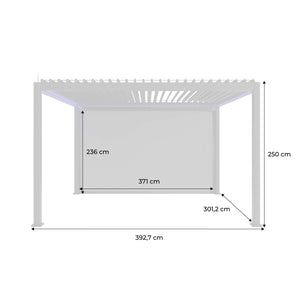 Pergola 3x4m elettrica in alluminio led + tende 4m, antracite