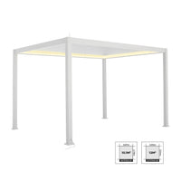 Pergola 3x4m elettrica in alluminio con illuminazione a led, bianco