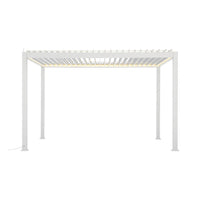 Pergola 3x4m elettrica in alluminio con illuminazione a led, bianco