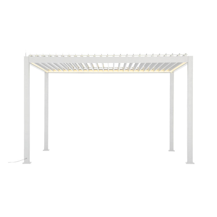 Pergola 3x4m elettrica in alluminio con illuminazione a led, bianco