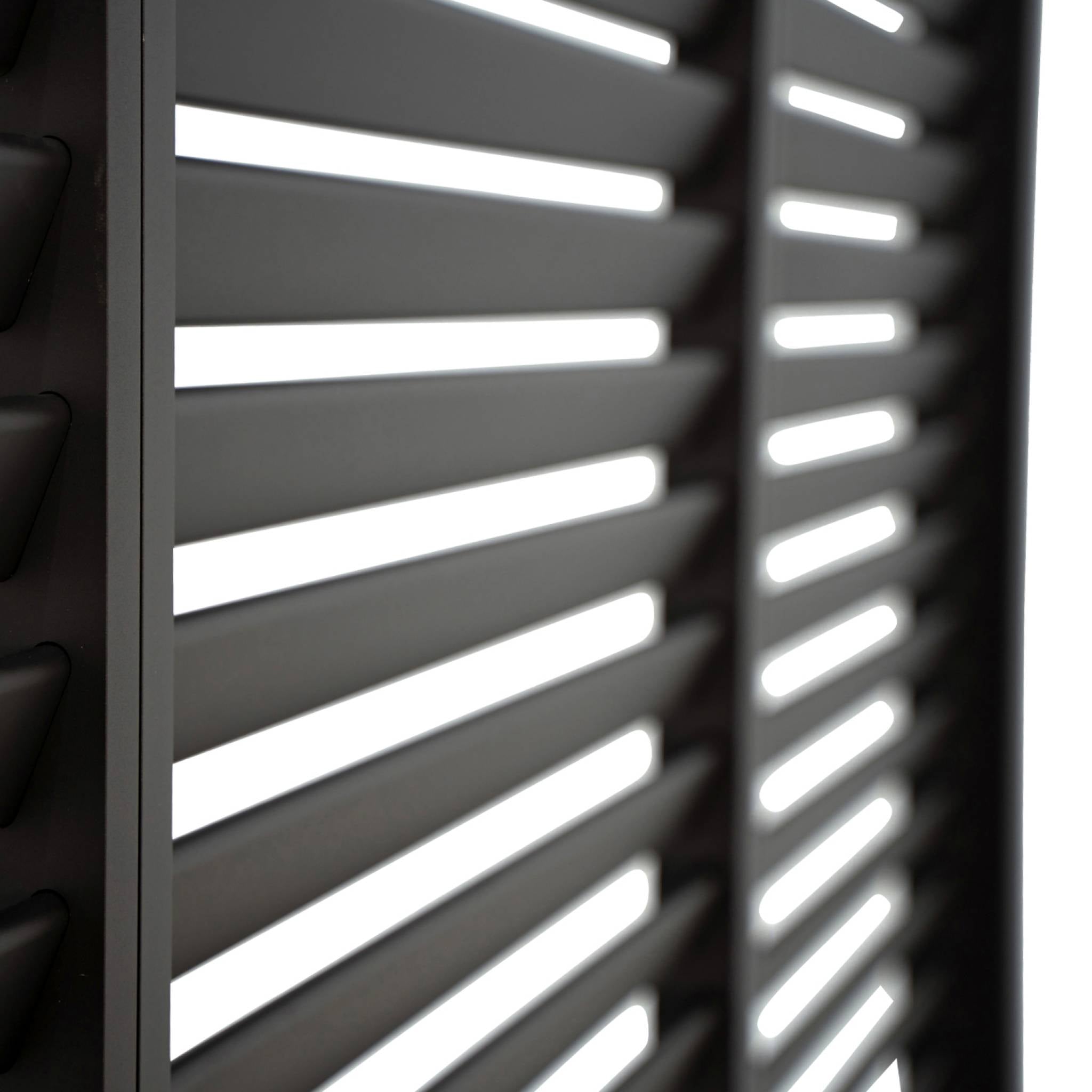 Pergola bioclimatica 3x4 in alluminio + 3 tende da 100cm, antracite