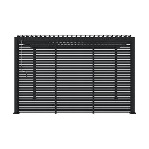 Pergola bioclimatica 3x4 in alluminio + 3 tende da 130cm, antracite