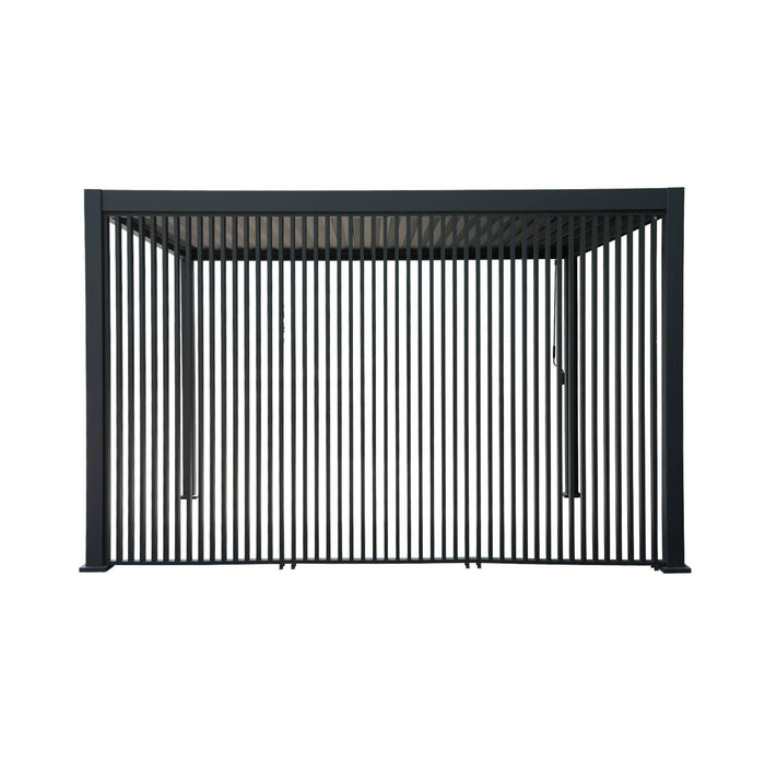 Pergola bioclimatica in alluminio 4x3m + 3 persiane verticali 130cm ,