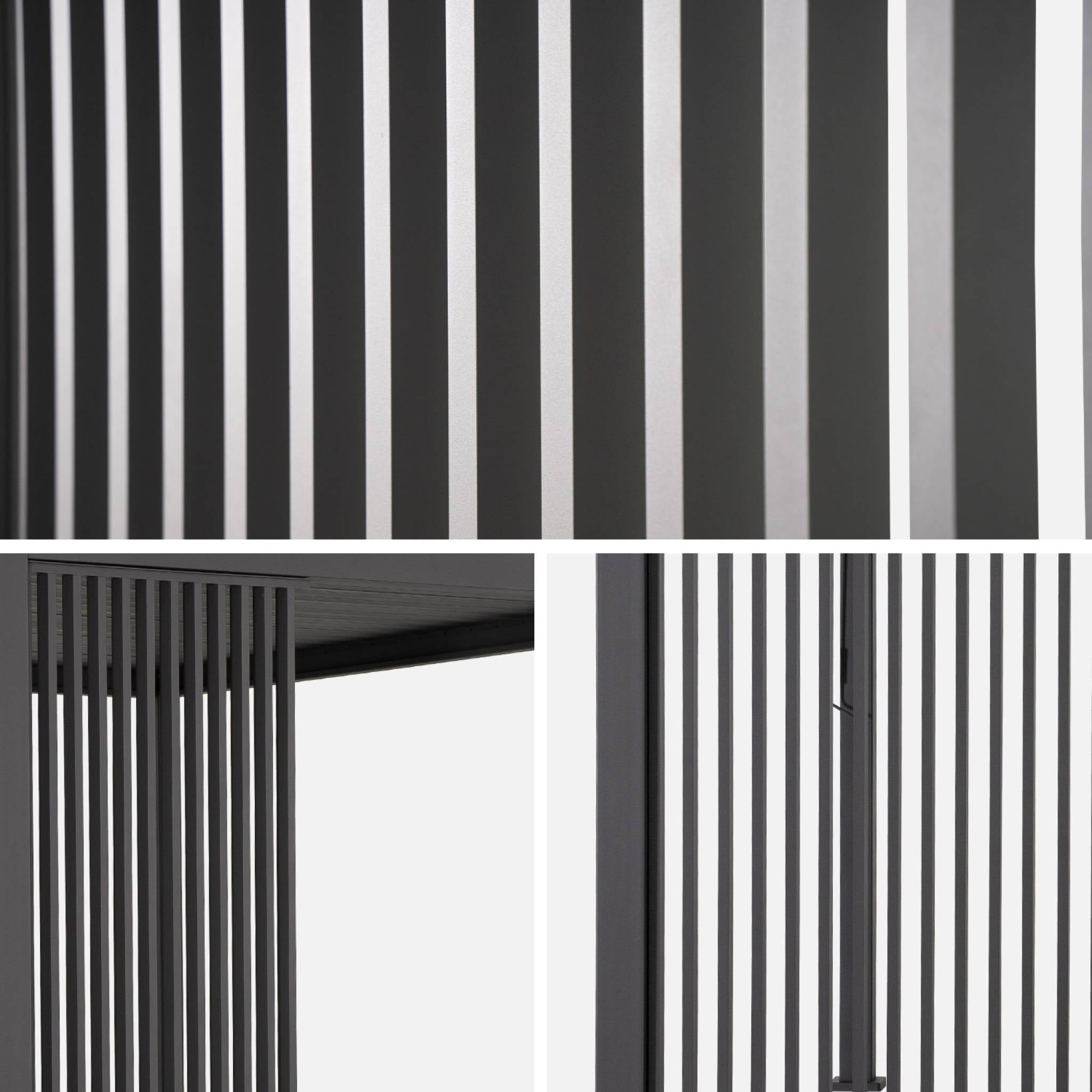 Pergola bioclimatica in alluminio 4x3m + 3 persiane verticali 130cm ,