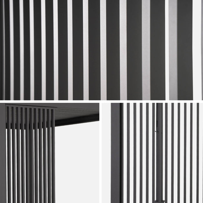 Pergola bioclimatica in alluminio 4x3m + 3 persiane verticali 130cm ,