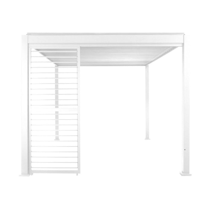 Pergola bioclimatica in alluminio 4x3m + 3 persiane 100cm lamelle