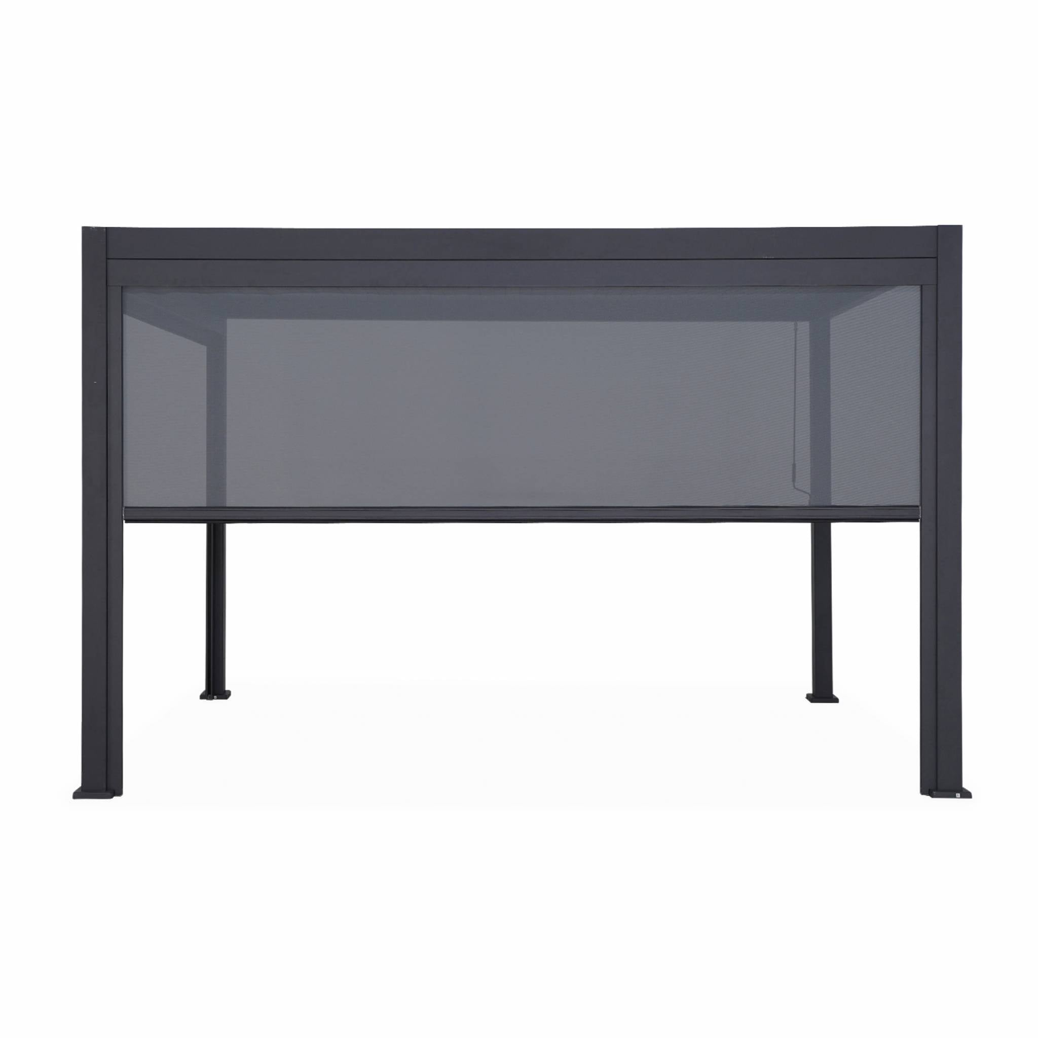 Pergola bioclimatica 3x4m + tenda da sole 4m, antracite